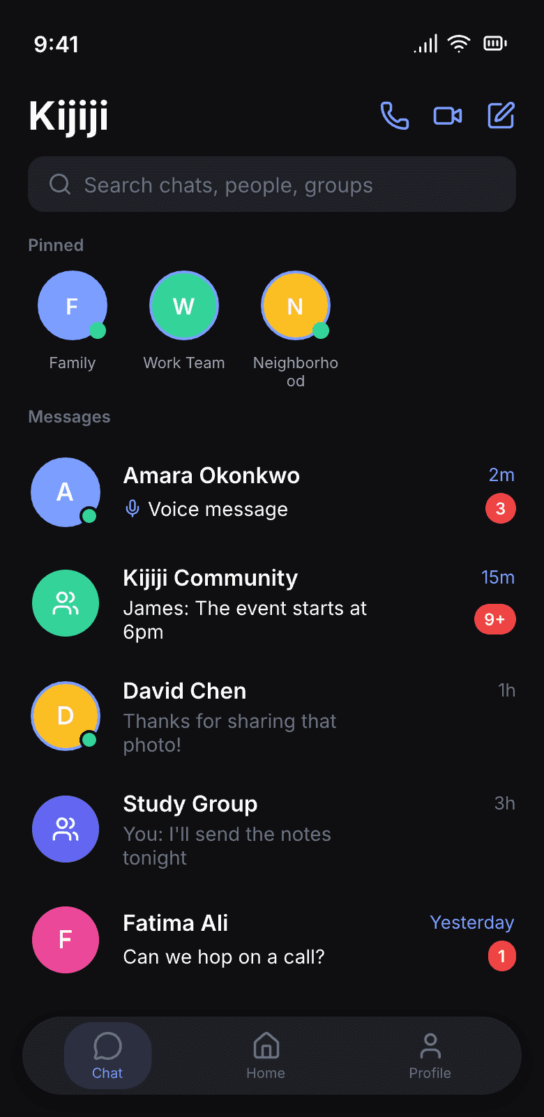 Kijiji chat screen preview